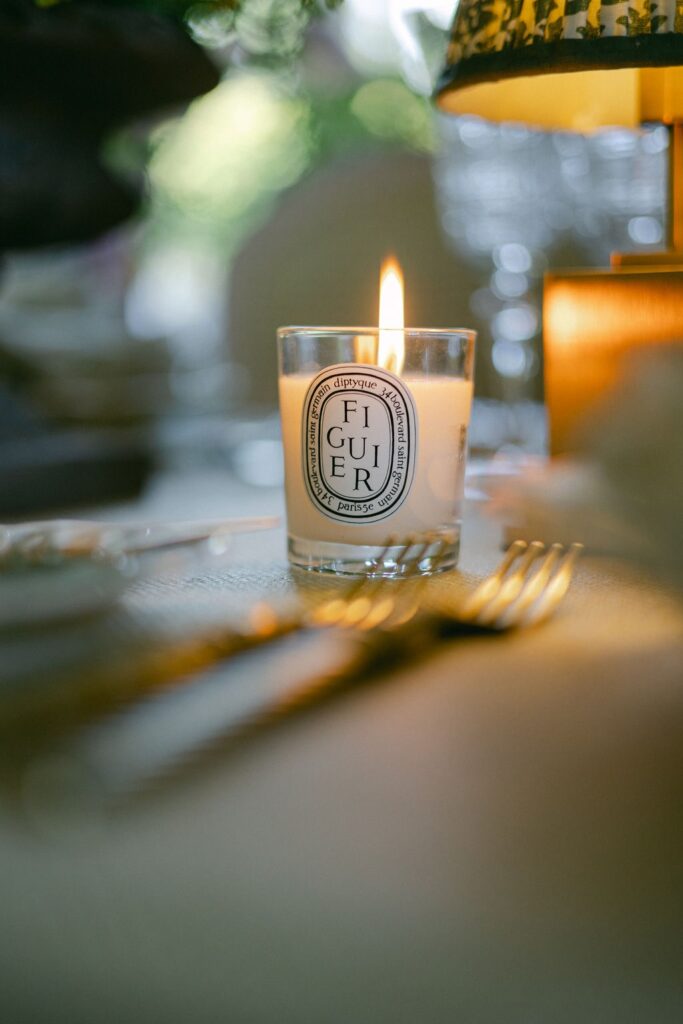 Wedding breakfast table candle
